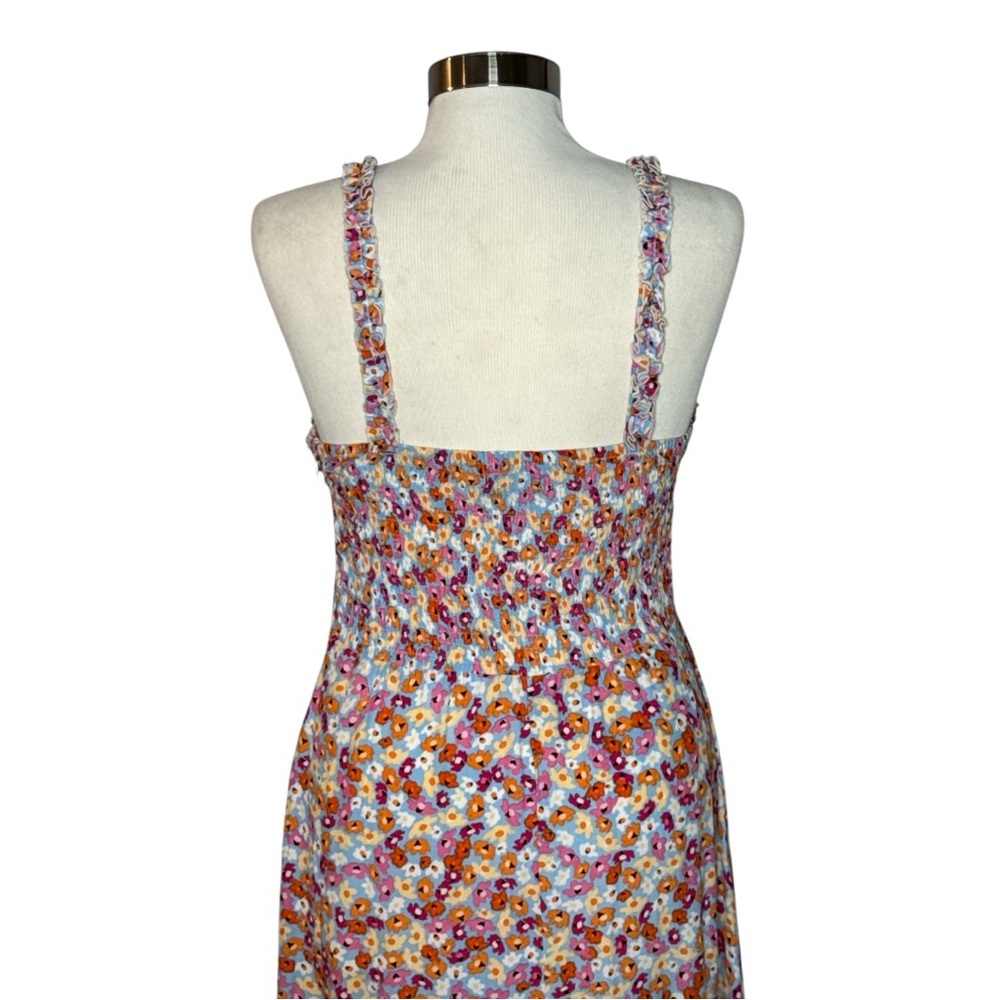 FAITHFULL THE BRAND NOEMIE MIDI DRESS IN TURNESOL FLORAL PRINT RUFFLE STRAP US 4 - Picture 10 of 14